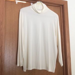 CJ Banks Cream turtleneck blouse